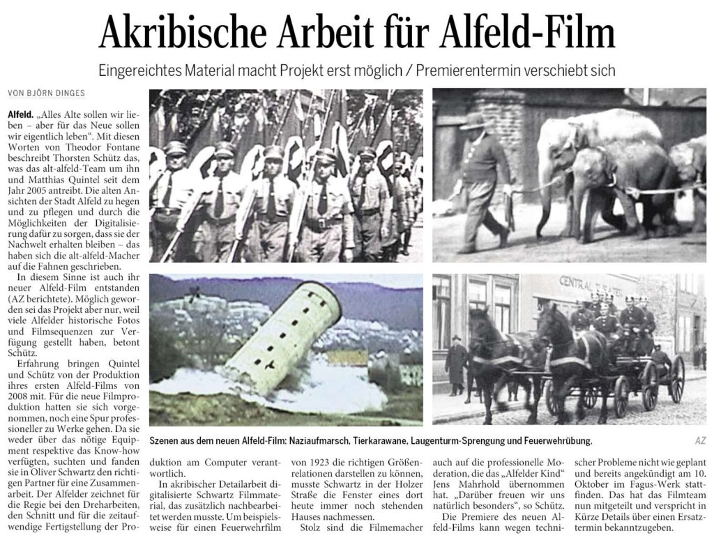 AZ vom 07.10.2014-DVD-Dreharbeiten Verschiebung Premiere