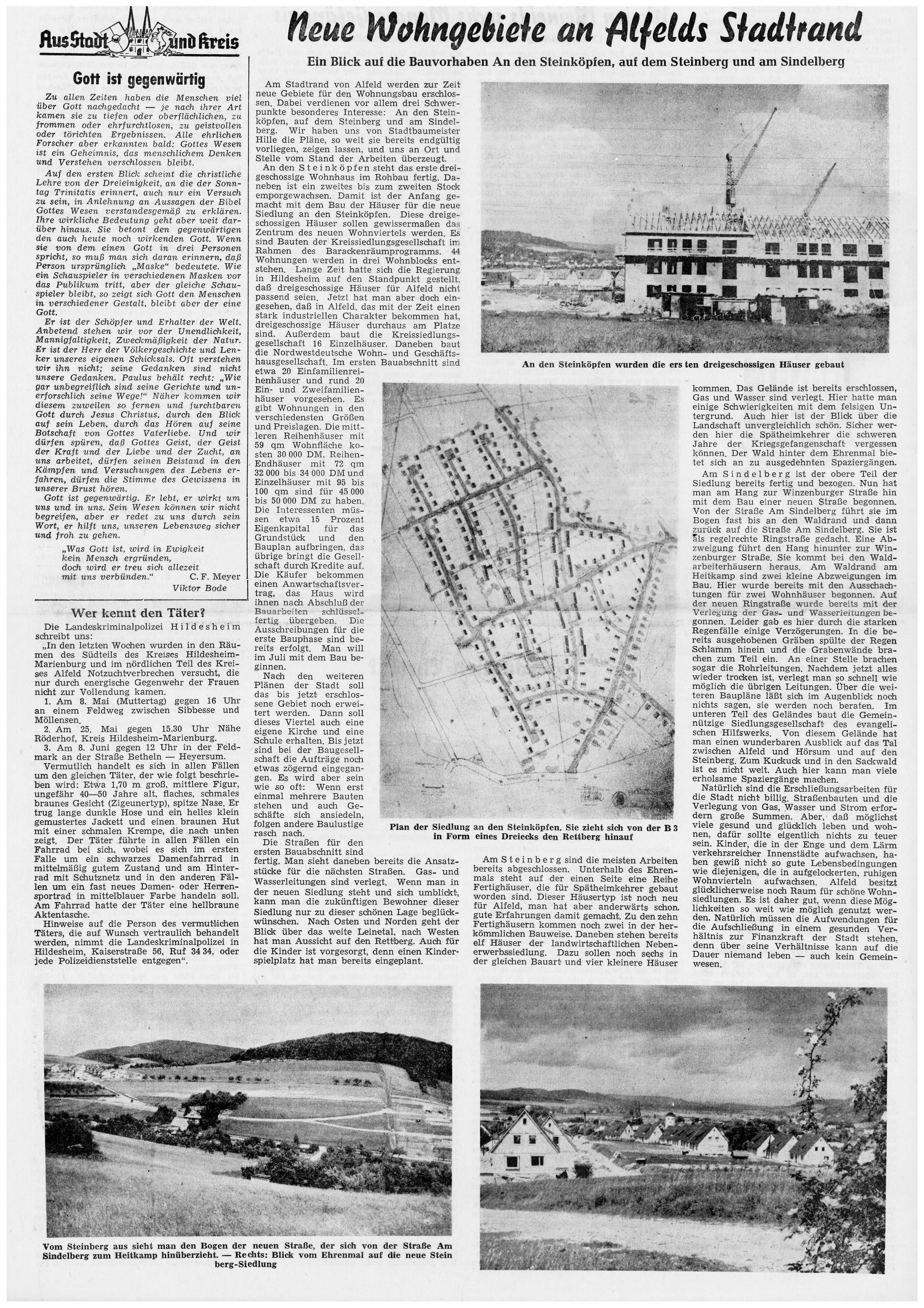 AZ vom 11.06.1960-Steinköpfen-Neue Wohngebiete An den Steinköpfen