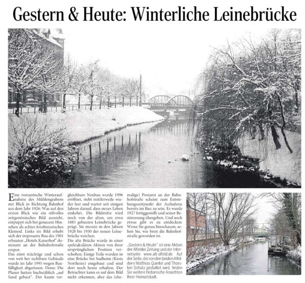 AZ vom 14.01.2016-gestern+heute-Winterliche Leinebrücke