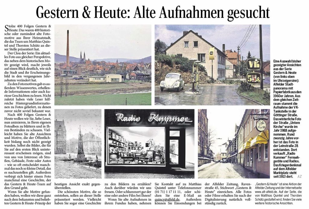 AZ vom 15.05.2015-gestern+heute-Aufruf 400-Alte Aufnahmen gesucht