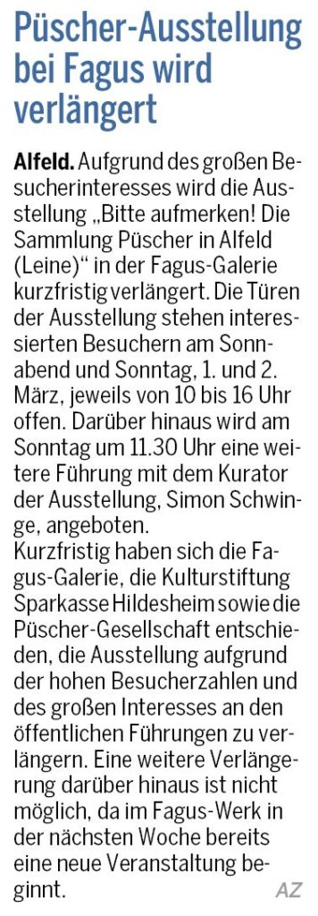 AZ vom 27.02.2014-VfH-Püscher-Ausstellung Verlängerung