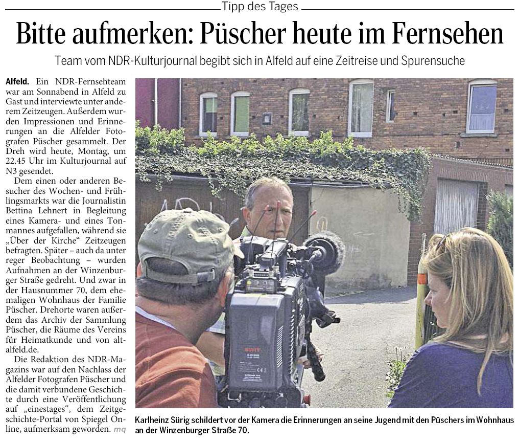 AZ vom 28.04.2014-VfH-Püscher-Püscher im NDR-Kulturjournal
