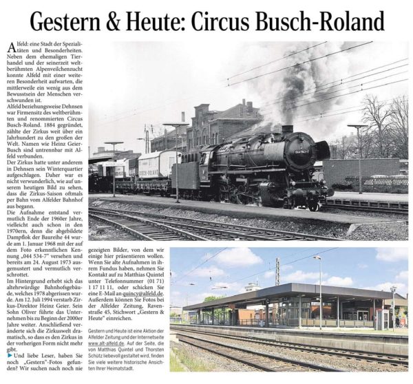 AZ vom 28.05.2015-gestern+heute-Circus Busch-Roland