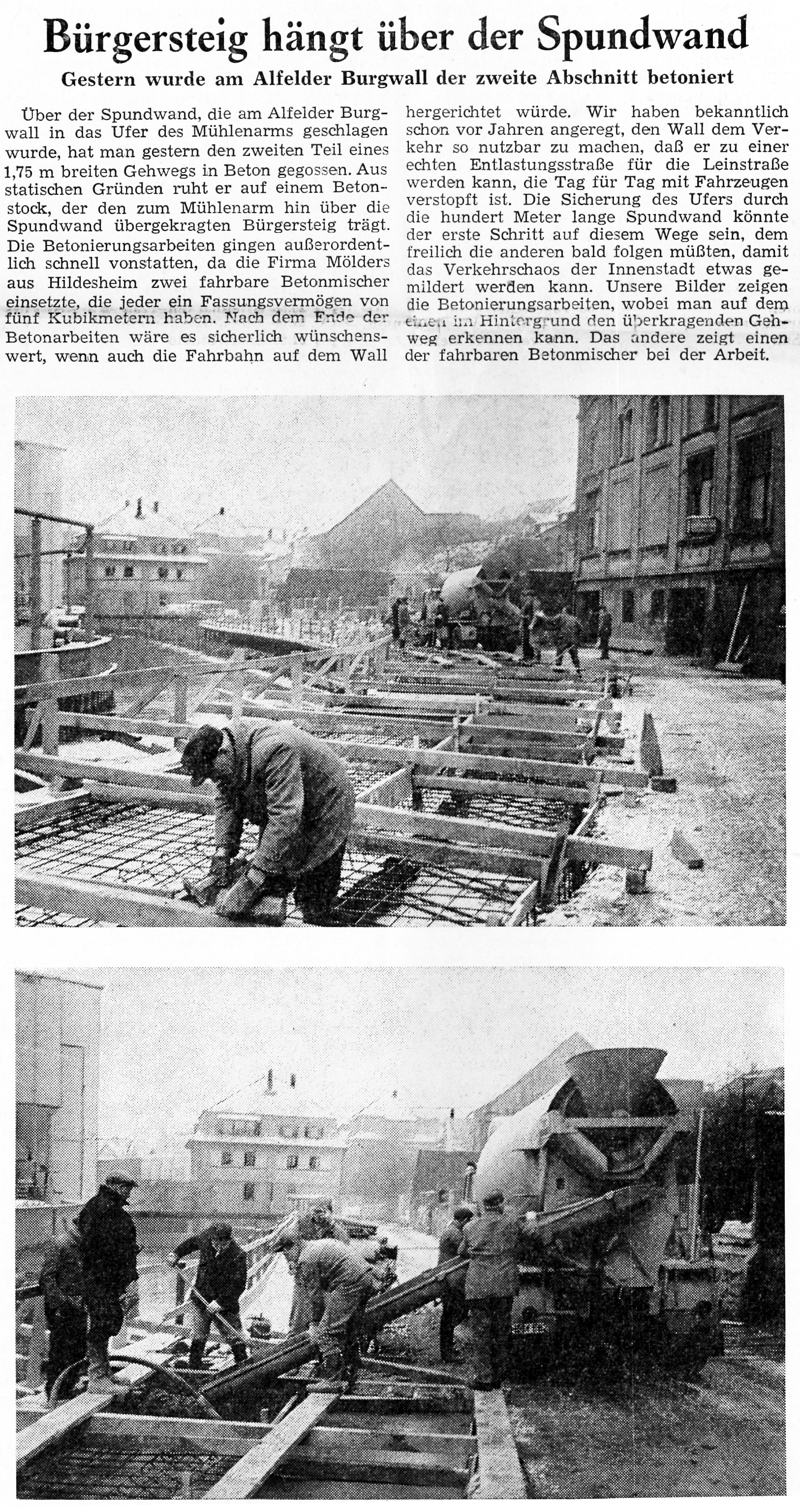 AZ vom 29.01.1965-Perkwall-Bau Bürgersteig Spundwand