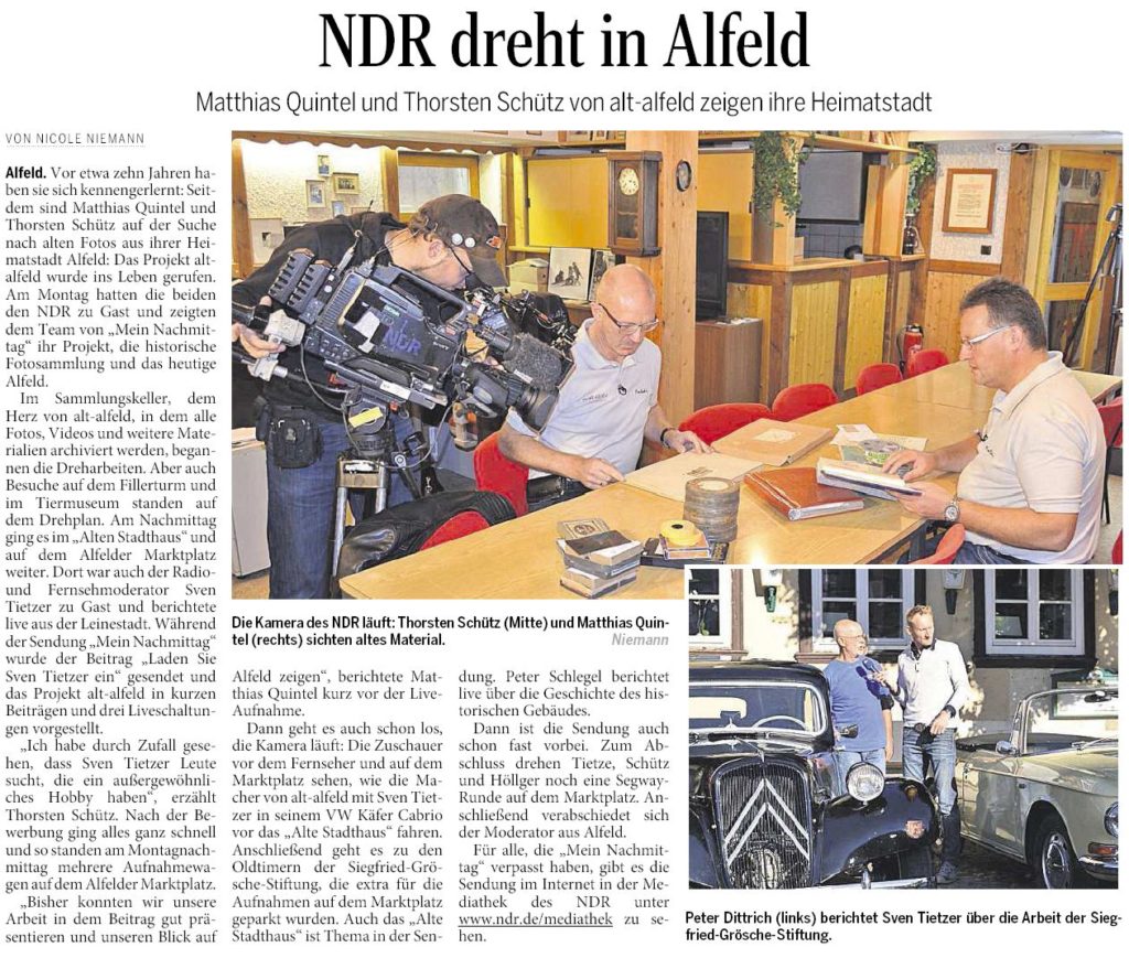 AZ vom 29.09.2015-alt-alfeld-NDR-Dreh MeinNachmittag-Tietzer kommt