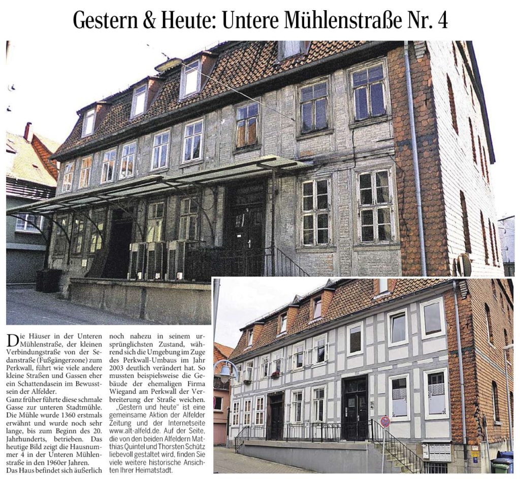 AZ vom 31.07.2014-gestern+heute-Untere Mühlenstraße